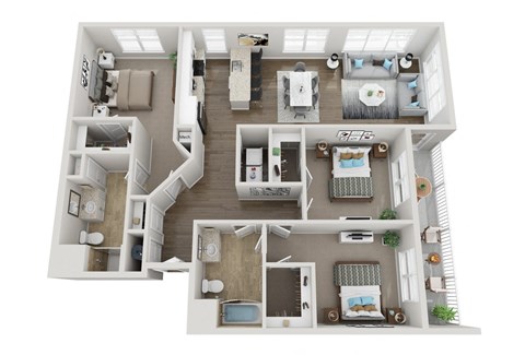 Three Bedroom Type C Floorplan